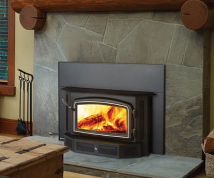 Regency I2400 Wood Fireplace Insert with chrome door frame