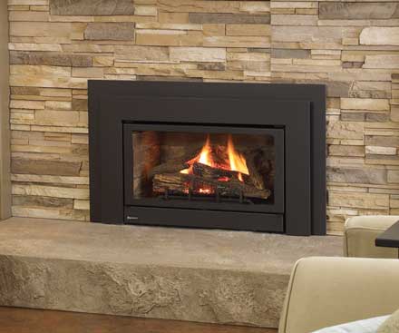 Regency U32 Gas Fireplace Insert with stone surround