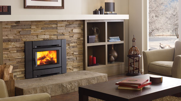 CI1250 Regency Wood Fireplace Insert in Stone surround